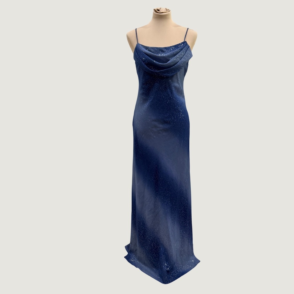 Cache VTG Y2K Blue Ombre Spaghetti Strap Maxi Dress Sz 10 Fairy Whimsigoth *READ